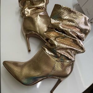 SCHUTZ Gold Heeled Boots